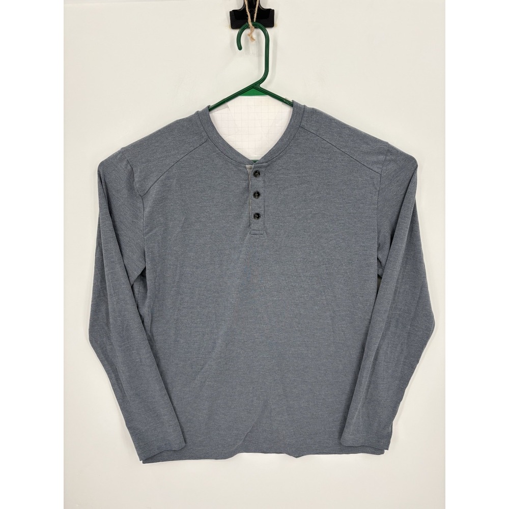 Free Fly Shirt Men's XL Blue Gray Bamboo Henley Performance Long Sleeve Stretch